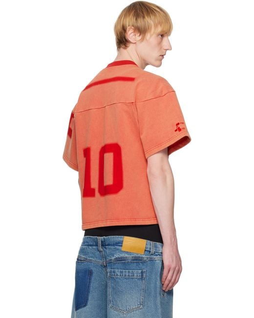 メンズ Spencer Badu レッド Washed ジャージ Tシャツ Red