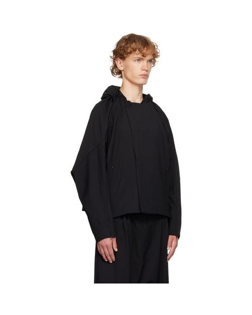 Kiko Kostadinov Black Helmond Gathered Blouson Jacket for men