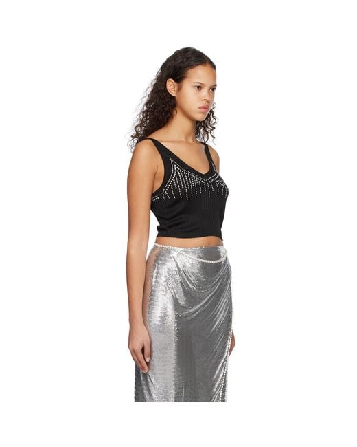 Rabanne Black Studded Tank Top