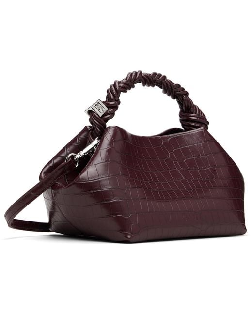 Ganni Purple Croco Small Bou Bag