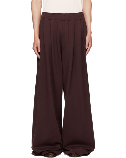 Dries Van Noten Men's Brown Pleated Sweatpants