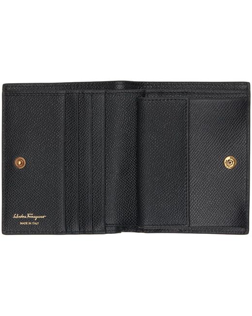 Ferragamo Black Gancini Compact Wallet