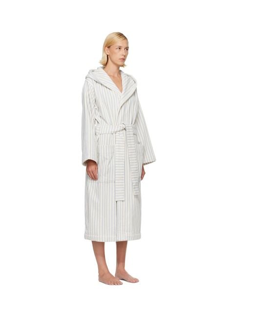 Tekla Gray Terry Hooded Bathrobe
