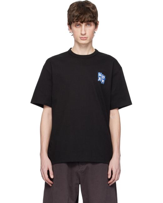 メンズ Adererror ブラック Sig; Trs Tag 06 Tシャツ Black