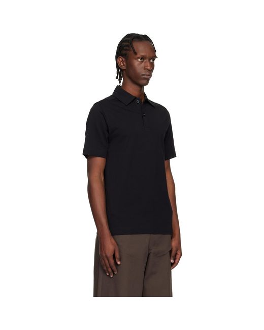 Dries Van Noten Black Cotton Jersey Polo for men