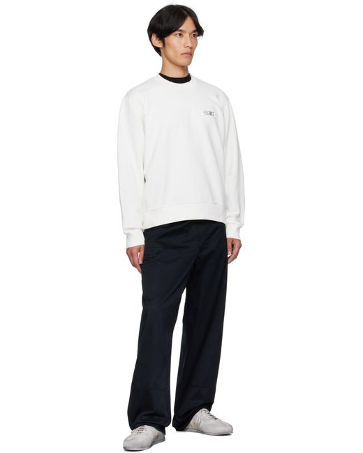 Pull Molletonné Blanc Cassé À Écusson À Logo MM6 by Maison Martin Margiela pour homme en coloris White