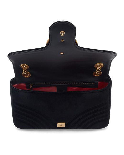Gucci Black Velvet Medium GG Marmont 2.0 Bag - Save 20% - Lyst
