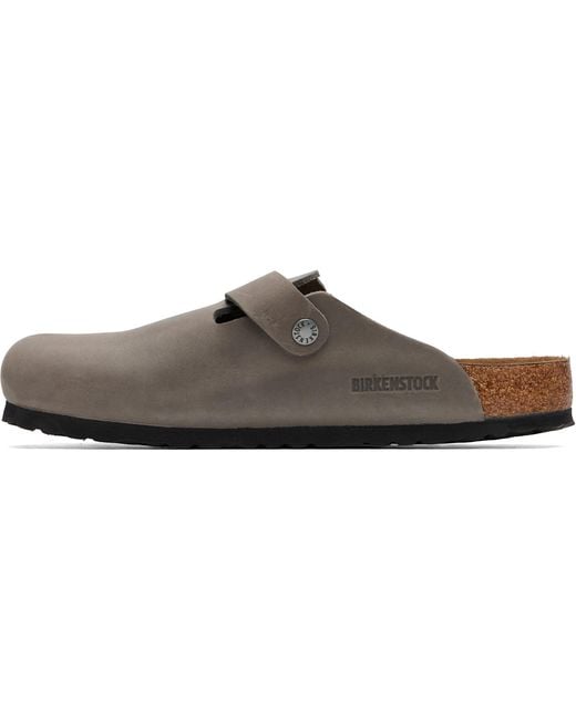 Birkenstock Brown Regular Boston Soft Footbed Oiled Leather Loafers for men