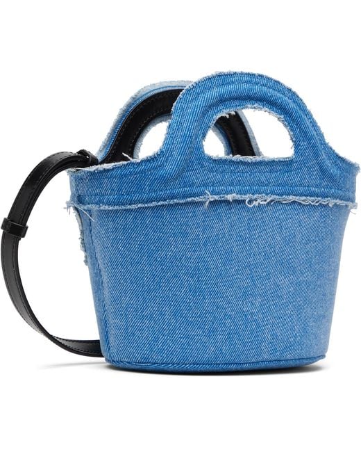 Marni Blue Tropicalia Micro Denim Tote