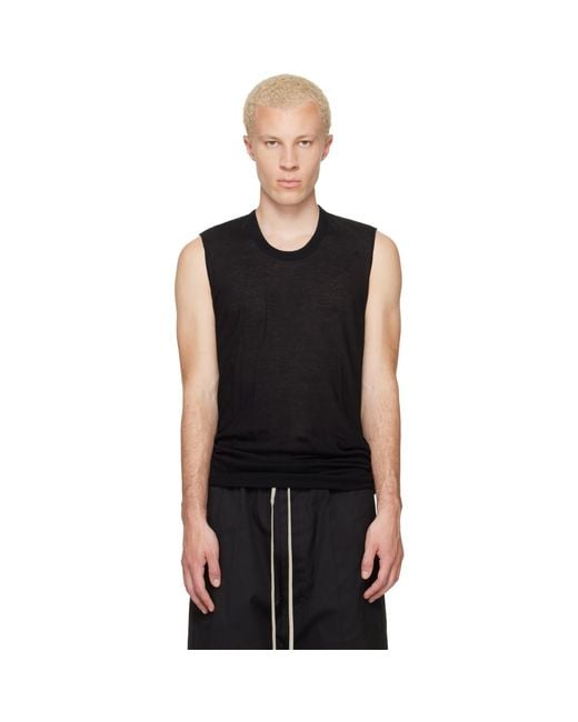 Rick Owens Black Tower Basic Sl Tank Top for men