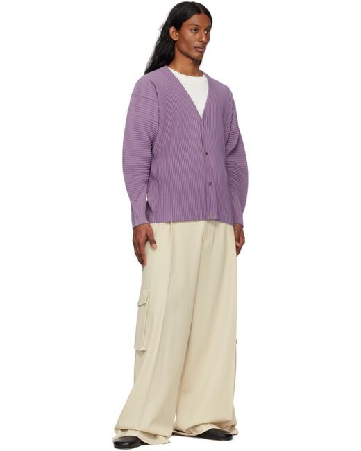 Homme Plissé Issey Miyake Purple Monthly Color April Cardigan for men
