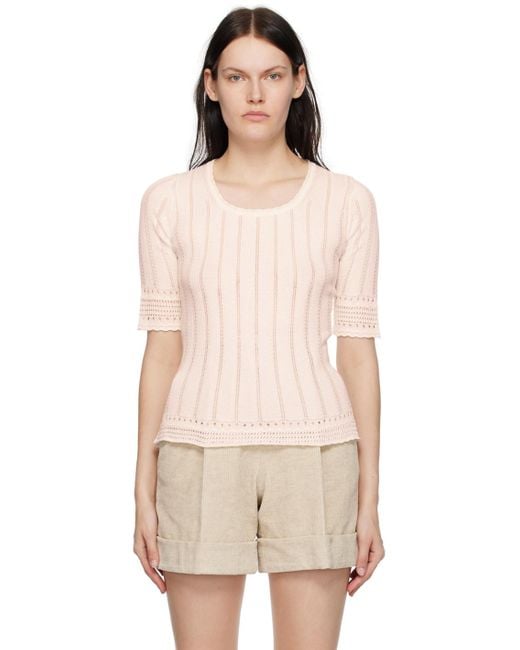 See By Chloé Natural White Scoop Neck Top