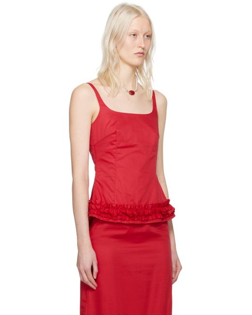 Molly Goddard Red Camille Tank Top