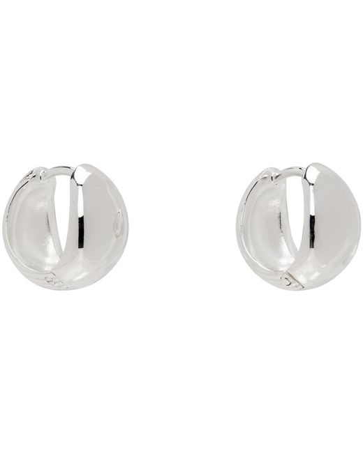 Boucles d'oreilles à anneau inversibles argentées à charnière Sophie Buhai en coloris Black