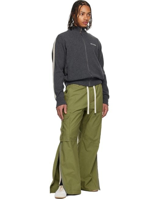 Palm Angels Black Classic Logo Knit Track Jacket for men