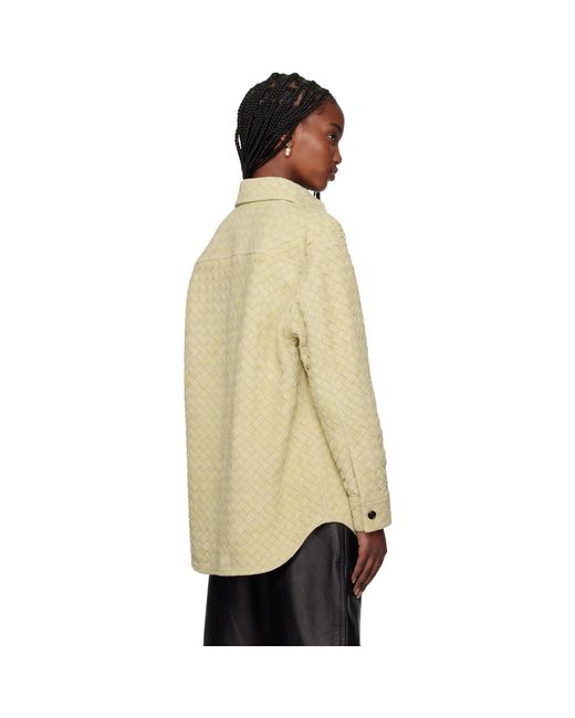 Bottega Veneta Natural Intrecciato Relaxed Leather Shirt