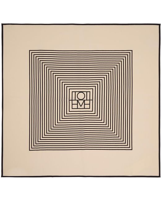 Totême Natural Centered Monogram Silk Scarf