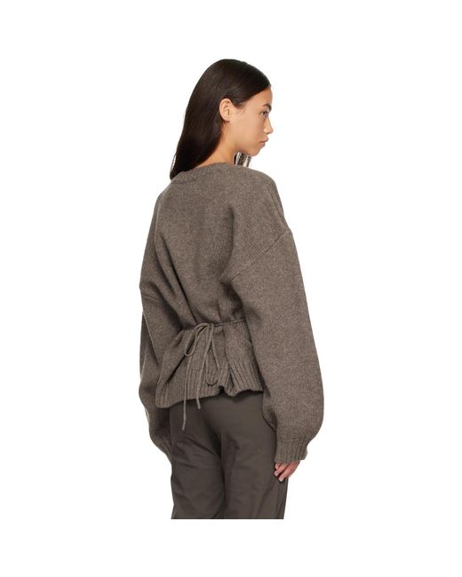 St. Agni Brown Taupe Wool Crew Neck Sweater