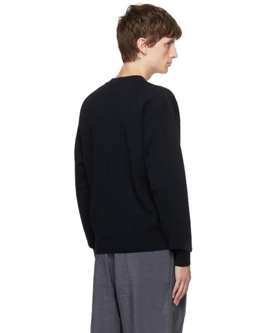 Lemaire Black Navy V-neck Sweater for men