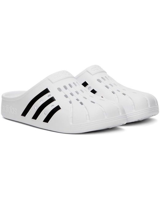 Adidas Originals Black White Adilette Clogs for men