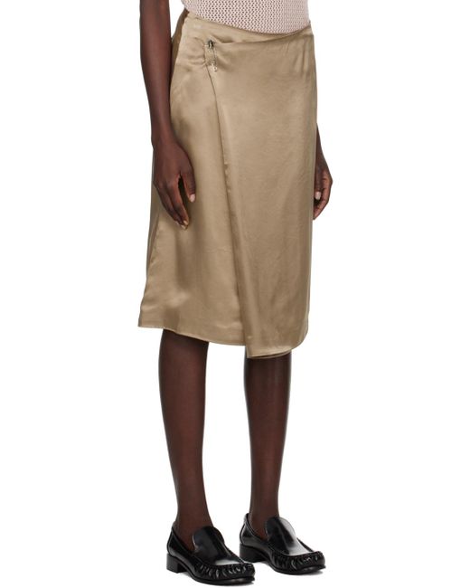 6397 Natural Wrap Midi Skirt