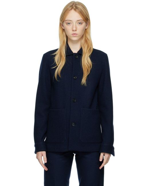 Ermenegildo Zegna Wool Chore Jacket in Blue Lyst