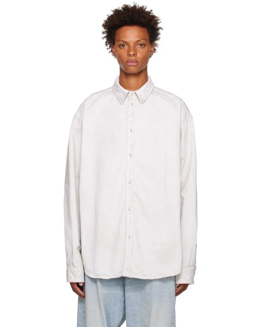 Balenciaga Cotton Paint Splatter Shirt in White for Men | Lyst UK
