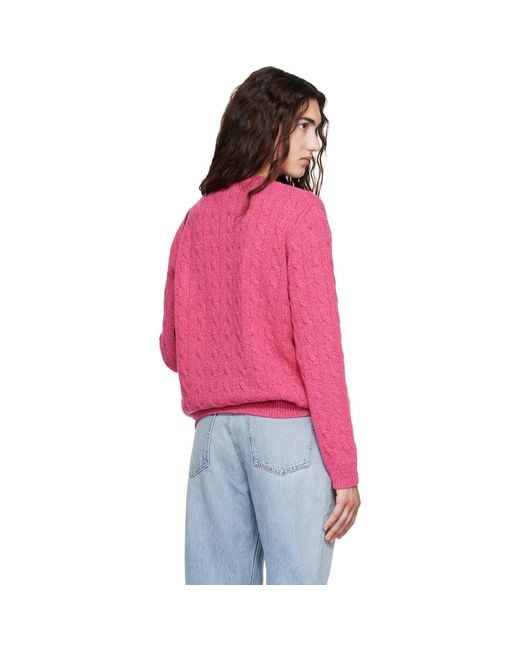 Valentino Red Cable-Knit Wool Sweater