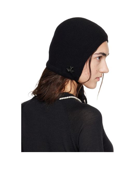 Simone Rocha Black Cashmere Bonnet