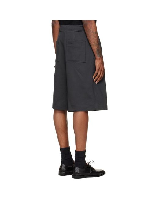 Wooyoungmi Black Single-Pleat Cotton Shorts for men