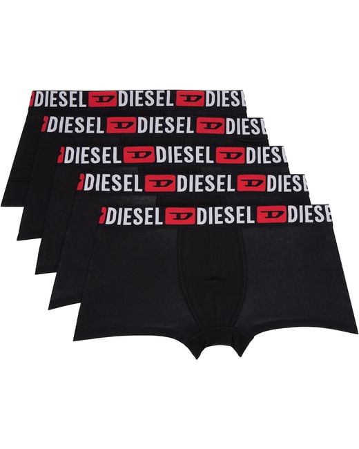 DIESEL Red Five-Pack Mix-Colour Boxer Briefs for men
