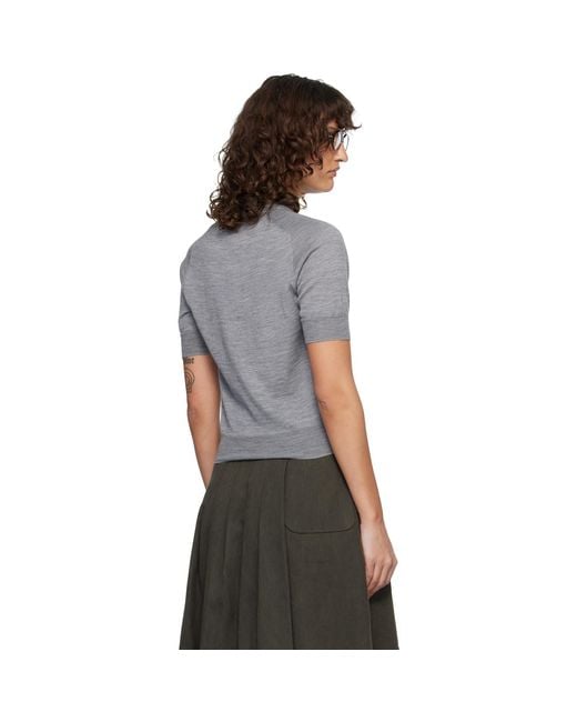 AMI Black Wool Short Sleeves Ami De Coeur Polo