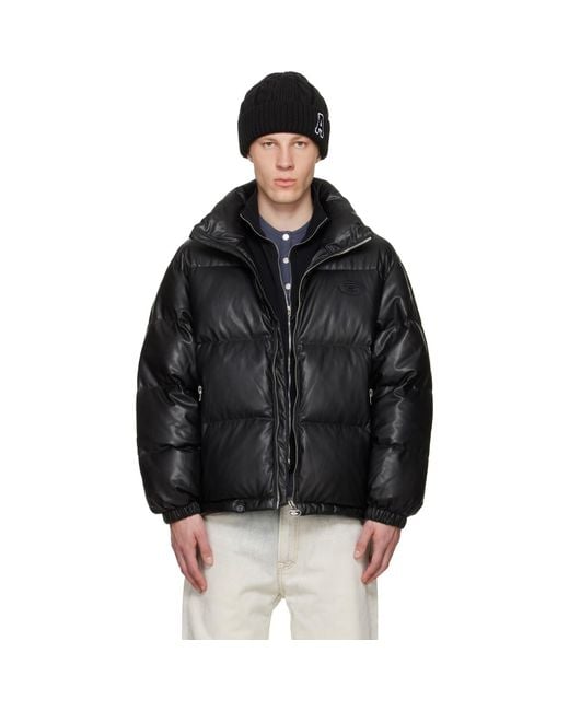 Aape By A Bathing Ape Black 'Aapeunvs' Moonface Down Puffer Jacket for men