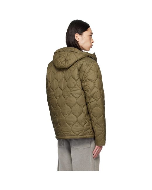 Barbour Green Khaki Re-Engineered Hooded Spey Quilted Jacket for men