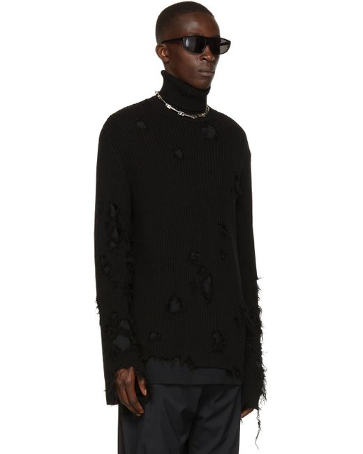 mens black cotton turtleneck