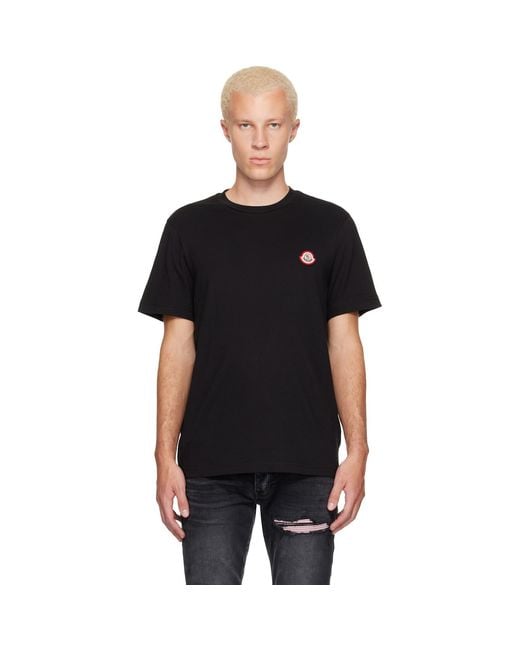Moncler Black Logo Cotton Jersey T-Shirt for men