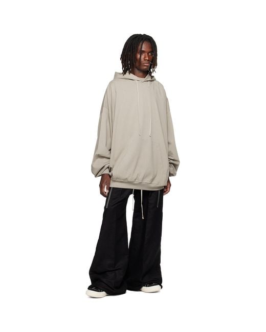 Rick Owens Gray Tower Hun Hoodie for men