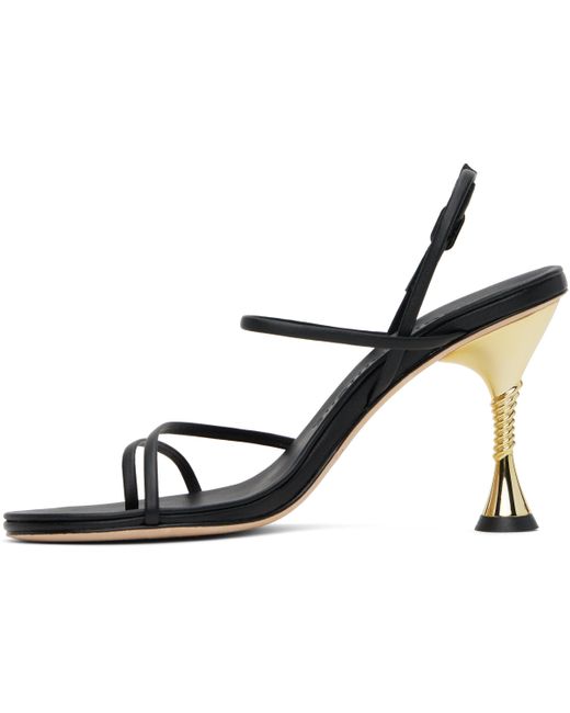 STUDIO AMELIA Black Helix 90 Heeled Sandals