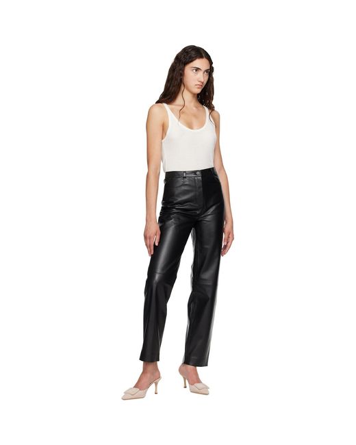Loulou de Saison Black Cobe Lds Leather Trousers