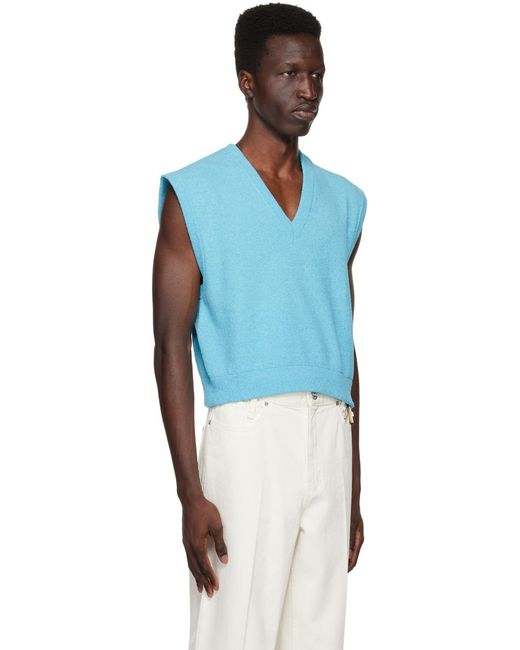 Gilet Bleu À Col En V Wooyoungmi pour homme en coloris Blue