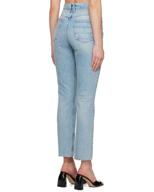 FRAME Blue Le High 'n' Tight Straight Jeans