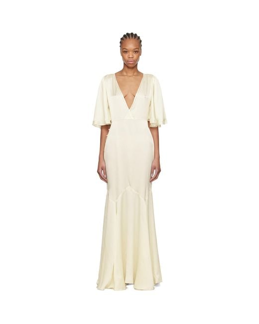 Bode Black Off- Satin Claret Maxi Dress