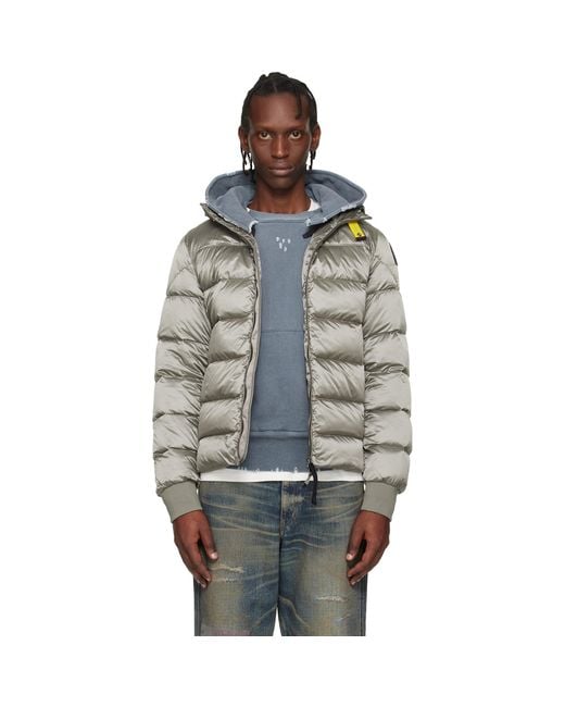 Parajumpers Gray Pharrell Hooded Down Jacket for men