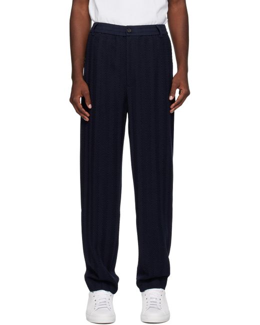 Missoni Blue Navy Tapered Trousers for men