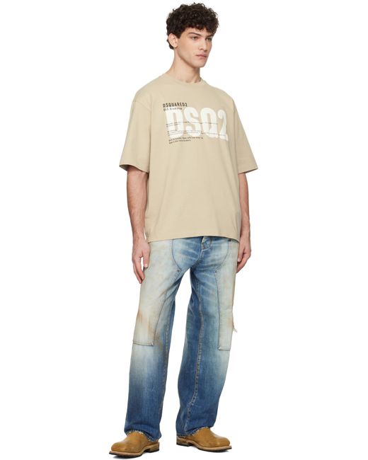 DSquared² Blue Medium Rusty Nail Wash Loose Carpenter Jeans for men