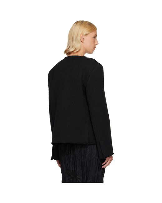 Totême Black Open-Front Bouclé Blazer