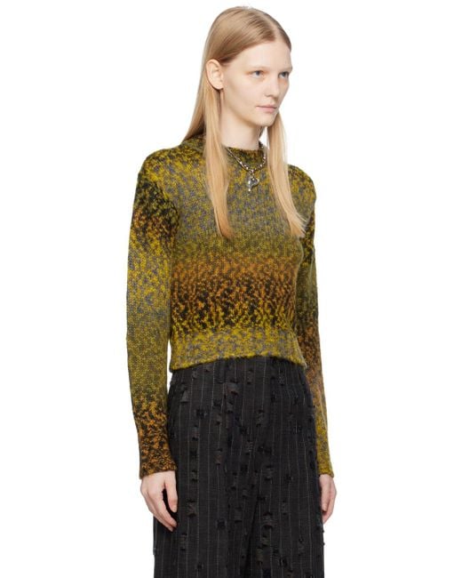 Acne Black Multicolor Gradient Pixelated Sweater