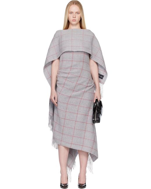 Jean Paul Gaultier Black Wool Scarf Maxi Dress