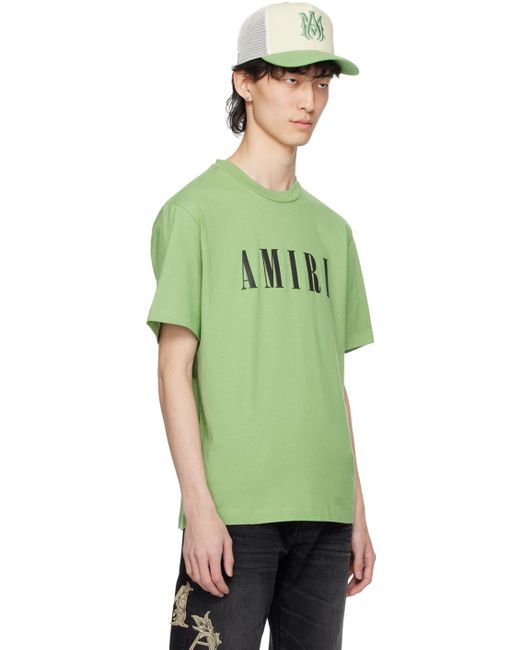 メンズ Amiri ーン ボンディングロゴ Tシャツ Green