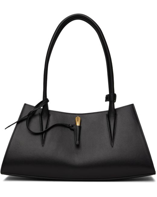 Mugler Black Smooth Leather Fang Bag